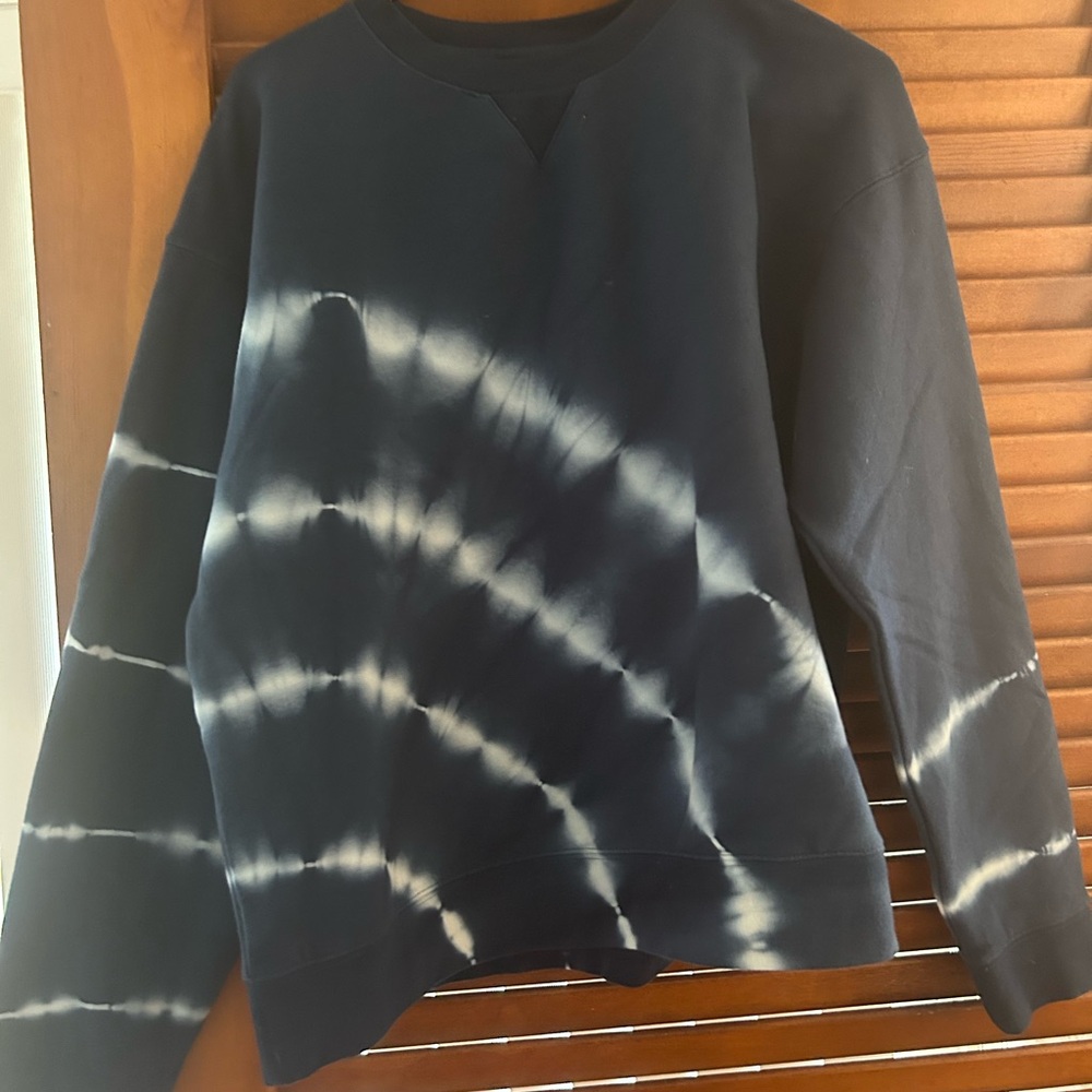 Roark Dye Blue and White Crewneck Sweatshirt